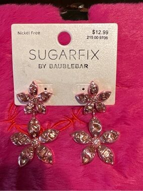 BaubleBar Pink Floral Drop Earrings